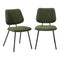 Oikiture 2x Dining Chair Vintage Retro Polyester Green