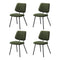 Oikiture 4x Dining Chair Vintage Retro Polyester Padded Green