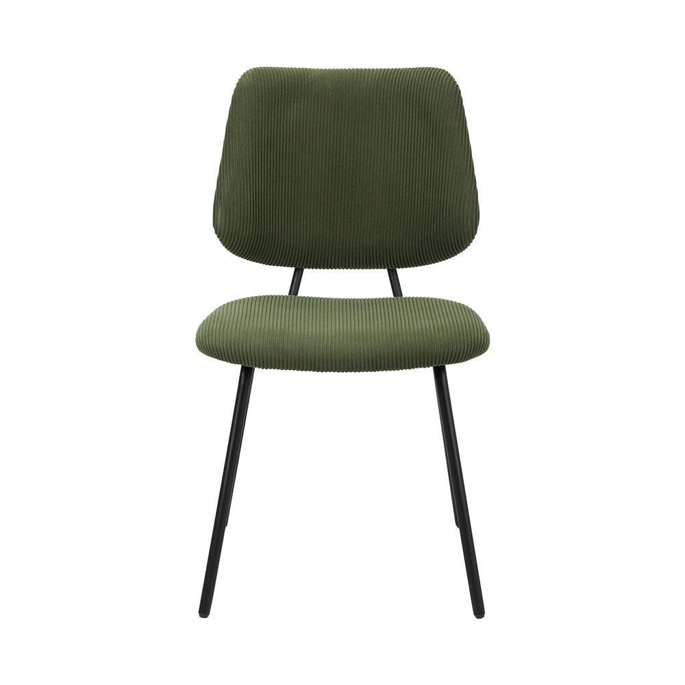 Oikiture 4x Dining Chair Vintage Retro Polyester Padded Green