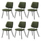 6x Dining Chair Vintage Retro Polyester Padded Green