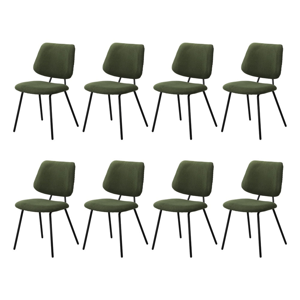 8x Dining Chair Vintage Retro Polyester Padded Green