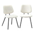 Oikiture 2x Dining Chair Vintage Retro Sherpa White