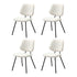 Oikiture 4x Dining Chair Vintage Retro Sherpa Padded White