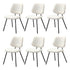 Oikiture 6x Dining Chair Vintage Retro Sherpa Padded White