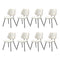 Oikiture 8x Dining Chair Vintage Retro Sherpa Padded White