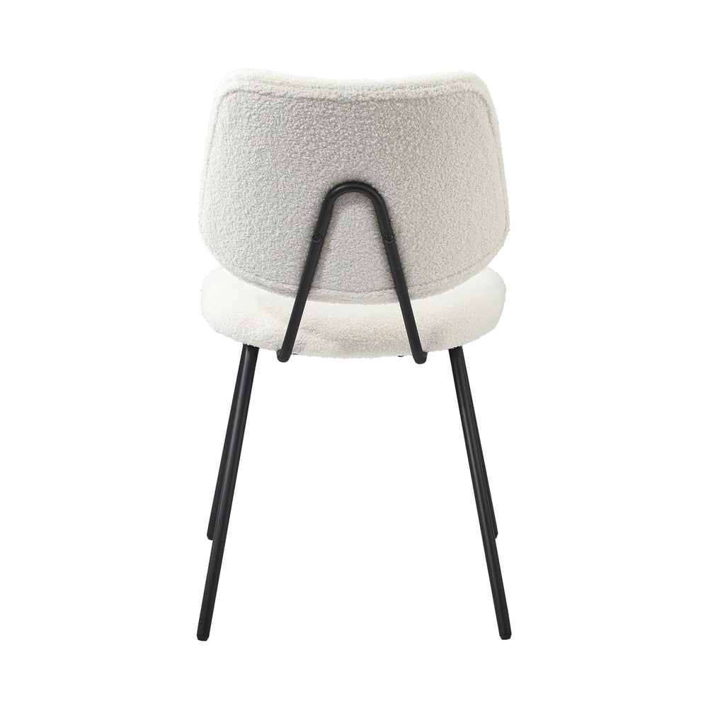 Oikiture 8x Dining Chair Vintage Retro Sherpa Padded White