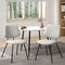 Oikiture 2x Vintage Dining Chairs White Polyester Upholstered Set