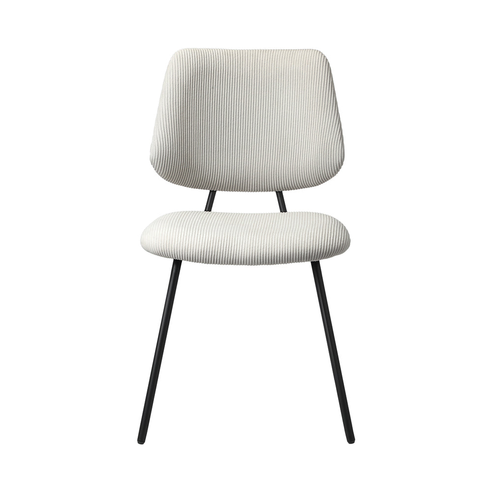 Oikiture 2x Dining Chair Vintage Retro Polyester White