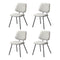 Oikiture 4x Dining Chair Vintage Retro Polyester Padded White