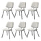 Oikiture 6x Dining Chair Vintage Retro Polyester Padded White