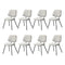 Oikiture 8x Dining Chair Vintage Retro Polyester Padded White