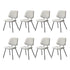 Oikiture 8x Dining Chair Vintage Retro Polyester Padded White