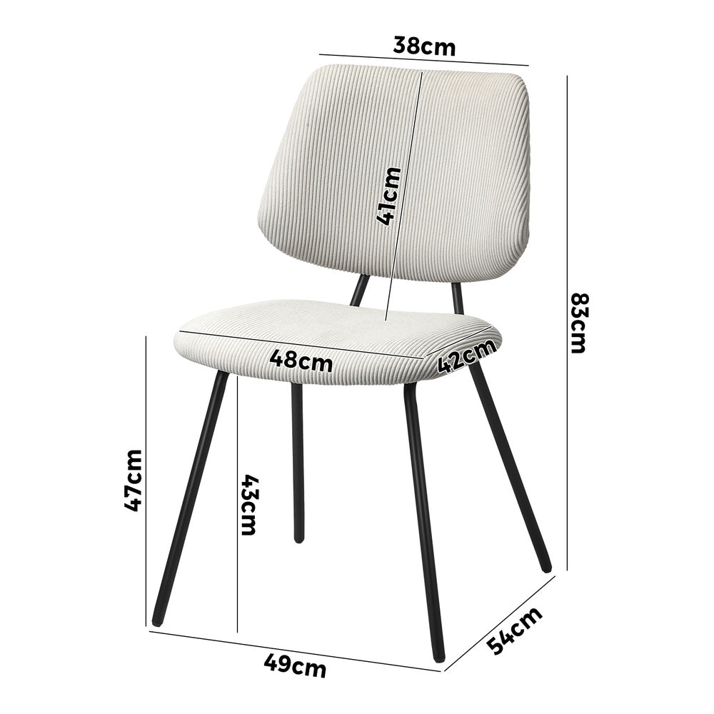 Oikiture 8x Dining Chair Vintage Retro Polyester Padded White