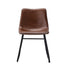 6x Dining Chairs Retro Padded Seat PU Brown