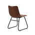 6x Dining Chairs Retro Padded Seat PU Brown