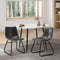 2x PU Leather Dining Chairs Grey Retro Padded Seat Steel Legs