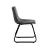 2x Dining Chairs Lounge Retro Padded Seat PU Grey