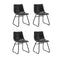 4x Dining Chairs Retro Padded Seat PU Grey