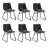 6x Dining Chairs Retro Padded Seat PU Grey