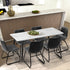 6x Dining Chairs Retro Padded Seat PU Grey