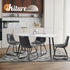 6x Dining Chairs Retro Padded Seat PU Grey
