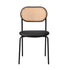 4PCS Dining Chair Rattan Furniture PU Leather Black