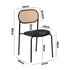 4PCS Dining Chair Rattan Furniture PU Leather Black