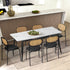 4PCS Dining Chair Rattan Furniture PU Leather Black