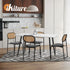 4PCS Dining Chair Rattan Furniture PU Leather Black