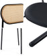 4PCS Dining Chair Rattan Furniture PU Leather Black