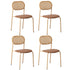 4PCS Dining Chair Rattan Furniture PU Leather Brown