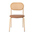 4PCS Dining Chair Rattan Furniture PU Leather Brown