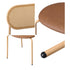 4PCS Dining Chair Rattan Furniture PU Leather Brown