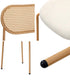 2PCS Rattan Dining Chair Sherpa White