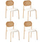 4PCS Dining Chair Rattan Furniture Sherpa White