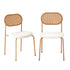 4PCS Dining Chair Rattan Furniture Sherpa White