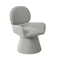 Oikiture Dining Chair Swivel Armchair Polyester Linen Grey