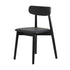2x Dining Chairs PU Leather Solid Wood Cafe Lounge Black