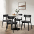 2x Dining Chairs PU Leather Solid Wood Cafe Lounge Black