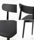 2x Dining Chairs PU Leather Solid Wood Cafe Lounge Black