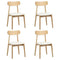 4x Dining Chairs PU Leather Solid Wood Beige