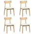 4x Dining Chairs PU Leather Solid Wood Beige