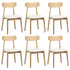 6x Dining Chairs PU Leather Solid Wood Beige