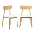 6x Dining Chairs PU Leather Solid Wood Beige
