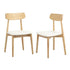 6x Dining Chairs PU Leather Solid Wood Beige