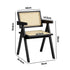 Oikiture 6x Dining Chairs Rattan Chair Wooden Balck