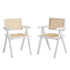 2x Dining Chairs PE Rattan Chair Bamboo Frame White