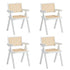 4x Dining Chairs PE Rattan Chair Bamboo Frame White