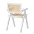 4x Dining Chairs PE Rattan Chair Bamboo Frame White