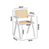 4x Dining Chairs PE Rattan Chair Bamboo Frame White